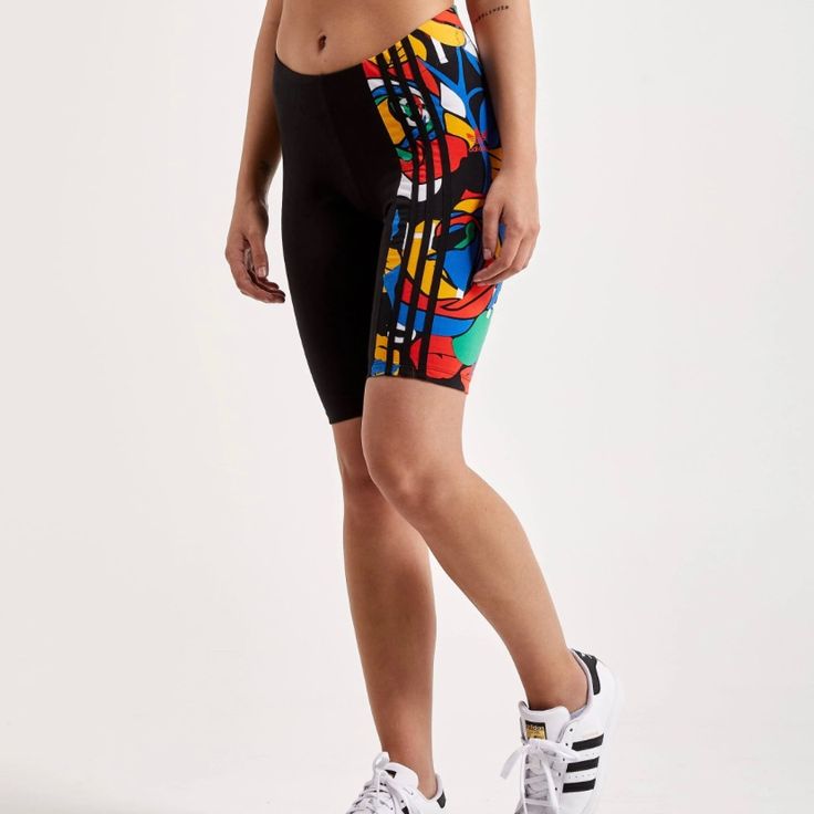 Adidas Short Licra Deportivo Negro Multicolor