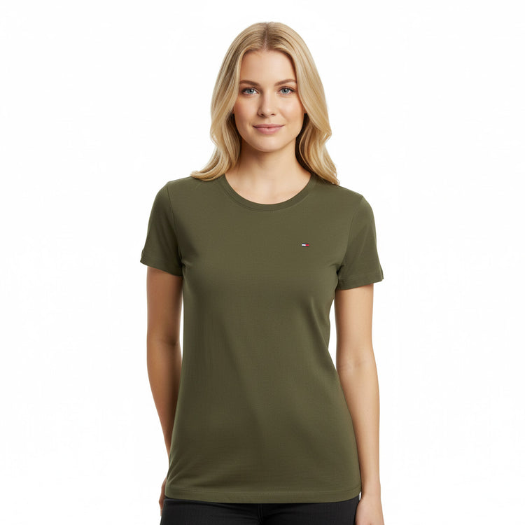 Tommy Hilfiger Camiseta Mujer Verde Militar
