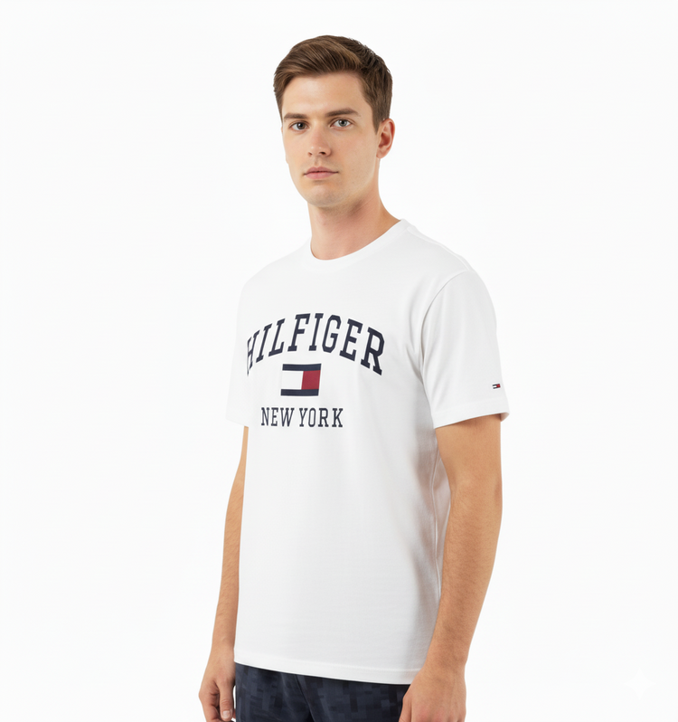 Tommy Hilfiger Camiseta con Logo Hombre NY Blanco