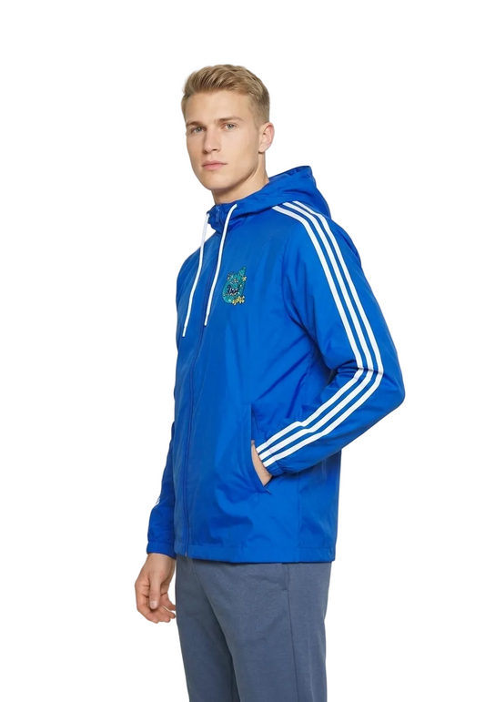 Adidas Hoodie Azul Termica Con Zip
