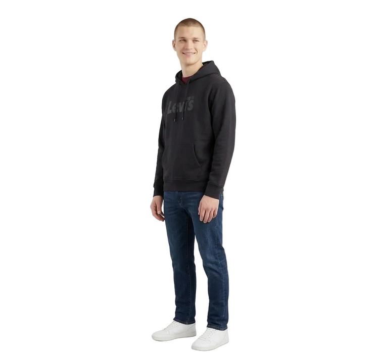 Levi`s Hoddie Negro Con Capucha