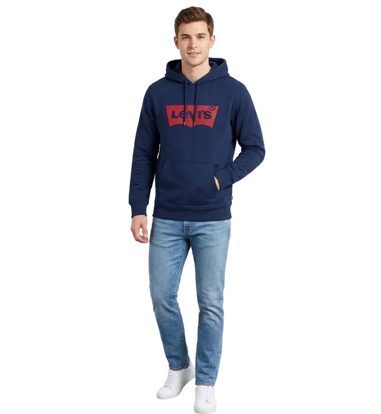 Levi`s Hoddie Azul Marino Con Capucha