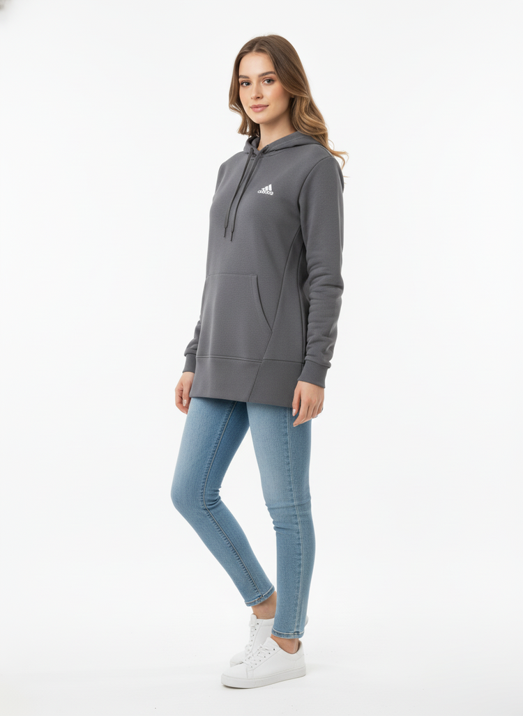 Adidas Hoodie Mujer Azul Acero