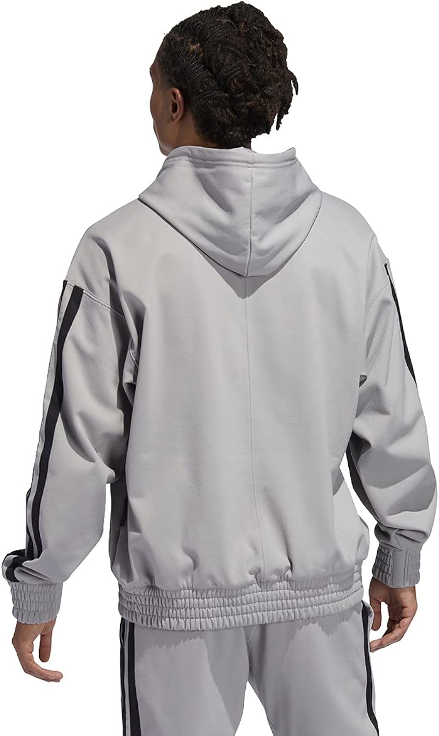 Adidas Suéter con Capucha Gris Espalda