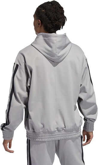 Adidas Suéter con Capucha Gris Espalda