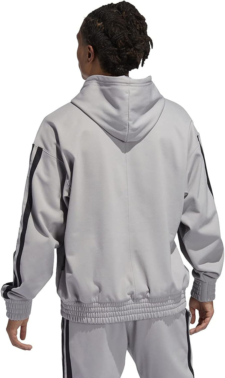 Adidas Suéter con Capucha Gris Espalda