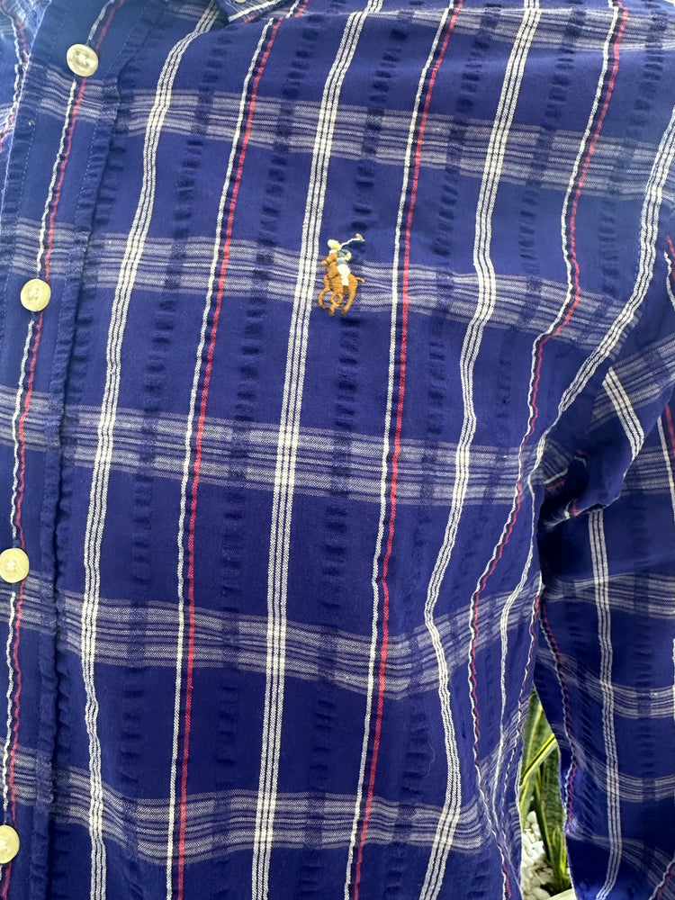 Polo Ralph Lauren Camisa Oxford Cuadros Hombre Lila/Multicolor