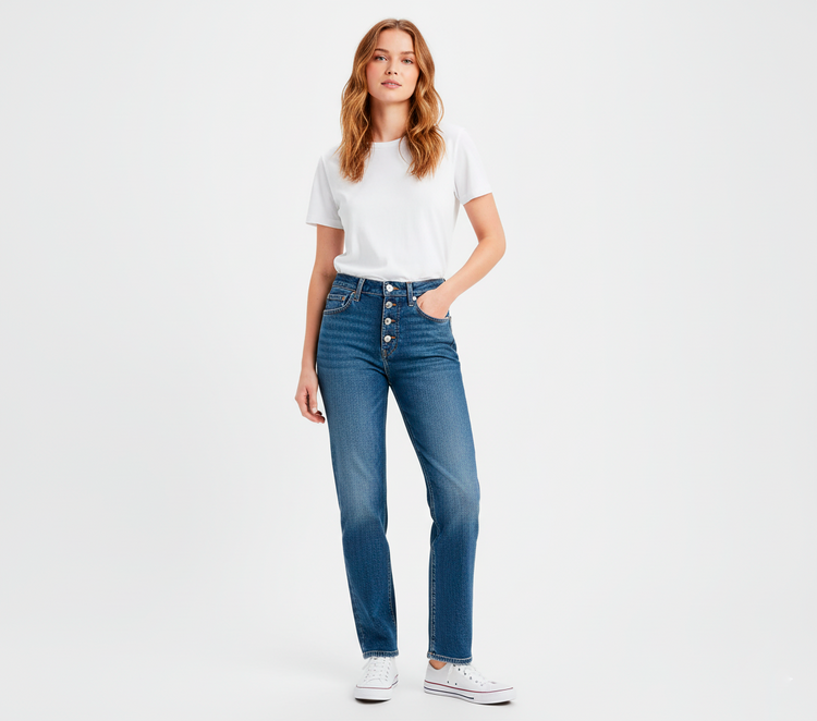 Levi’s Ribcage Straight Ankle Jean Mujer Azul