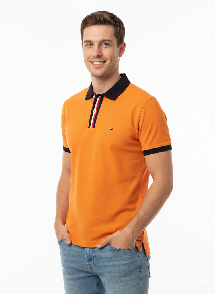 Tommy Hilfiger Polo Hombre Naranja
