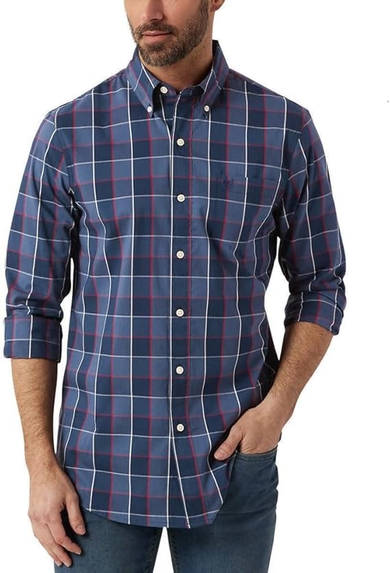 Tommy Hilfiger Camisa Oxford Hombre Cuadros Azul