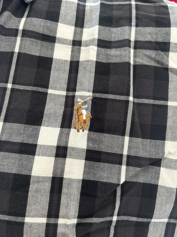 Polo Ralph Lauren Camisa Oxford Cuadros Hombre Negro/Blanco