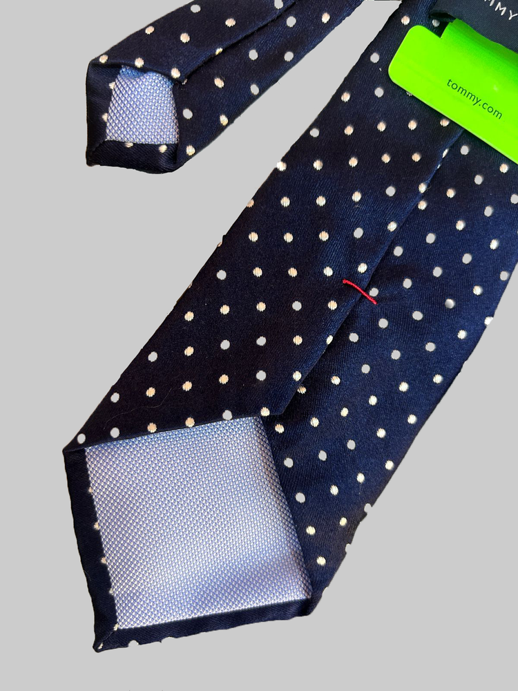 Tommy Hilfiger Corbata Azul Marino Puntos Blancos