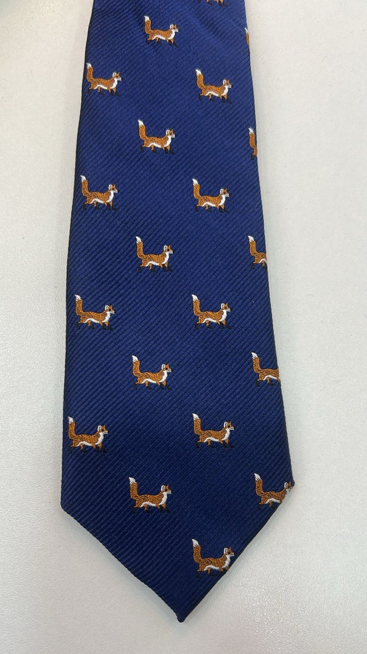 Tommy Hilfiger Corbata para niño Azul Marino Estampado de Zorros