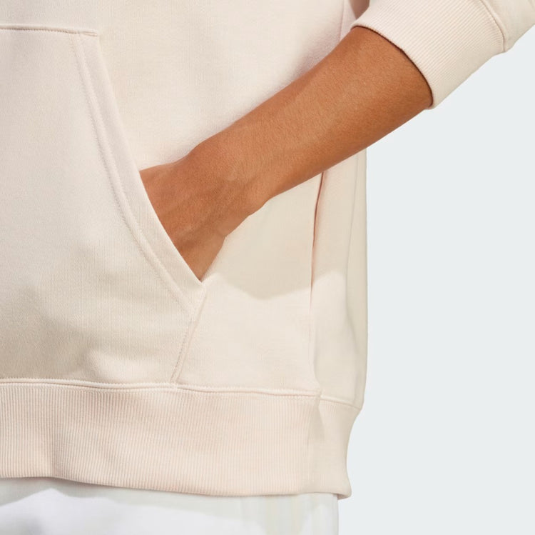 Adidas Hoodie Mujer Beige Logo Grande