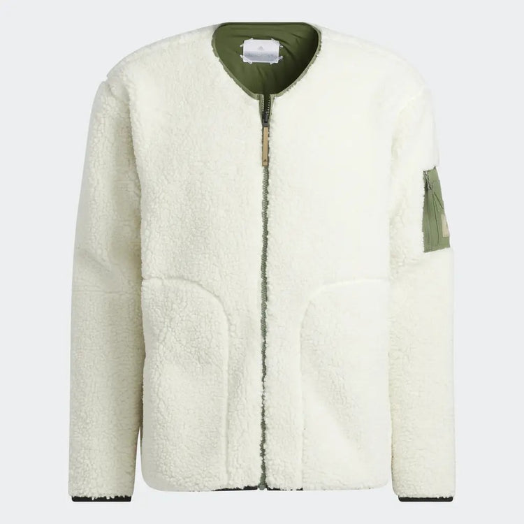 Adidas Chompa Borrego Hombre Beige/Verde