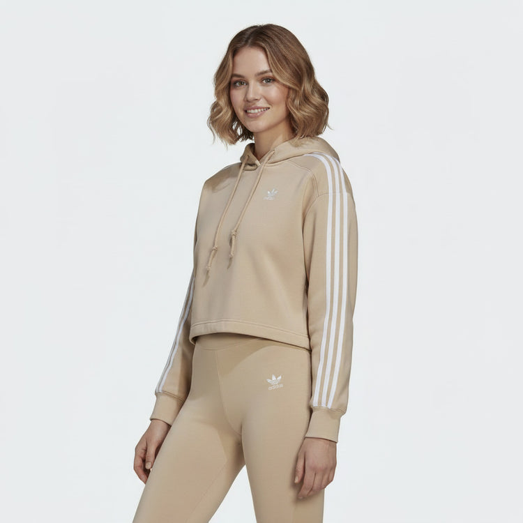 Adidas Crop Top Hoodie Mujer Camell
