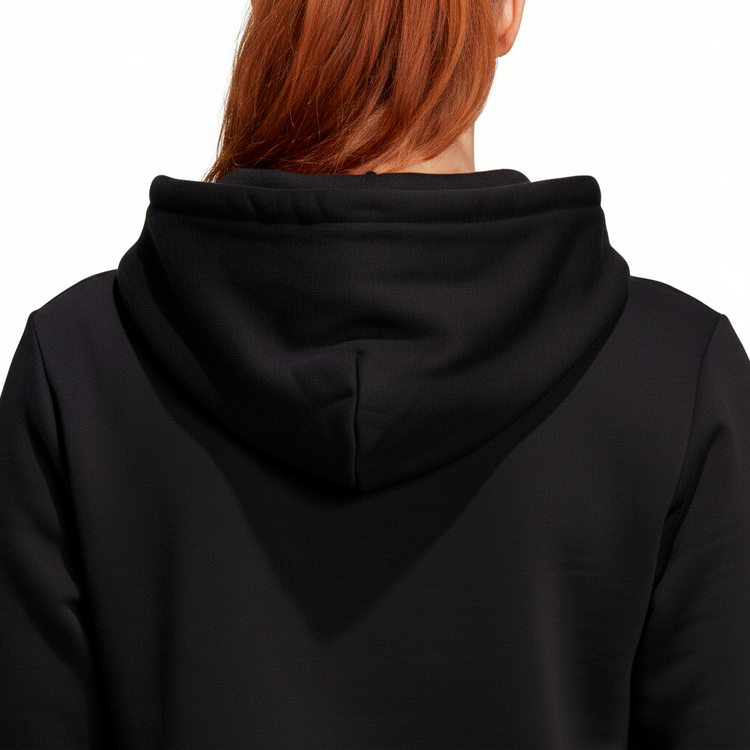 Adidas Hoodie Mujer Negro Logo Grande