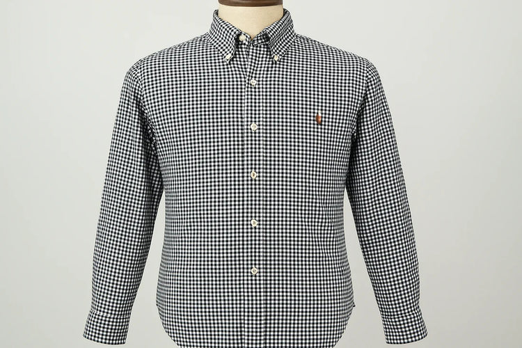 Polo Ralph Lauren Camisa Oxford Cuadros Hombre Negro/Blanco