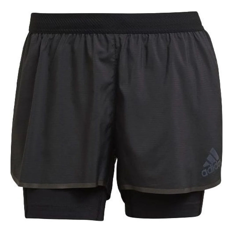 Adidas Mujer Short Deportivo Negro Adizero 2 in 1