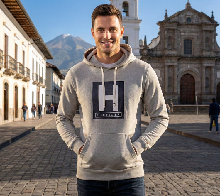 Tommy Hilfiger Suéter con Capucha Gris H