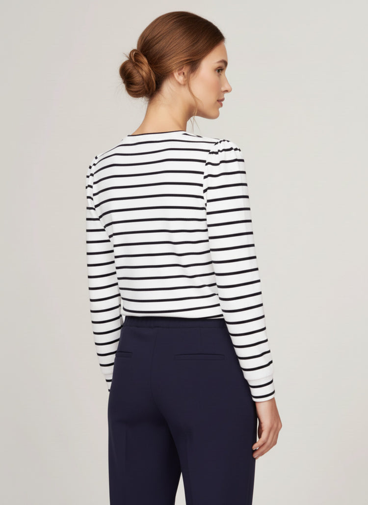 Tommy Hilfiger Sueter Mujer Beige Franjas Negro Blanco