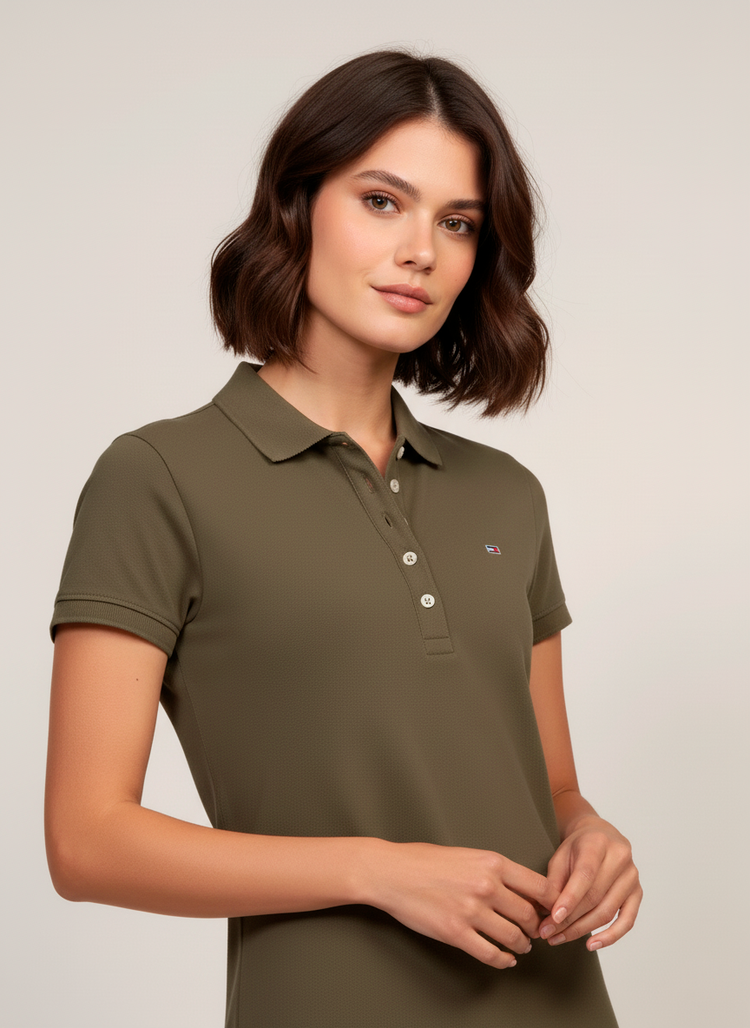 Tommy Hilfiger Vestido Polo Mujer Verde