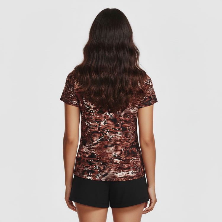 Under Armour Camiseta Deportiva Mujer Terracota Cuello en V