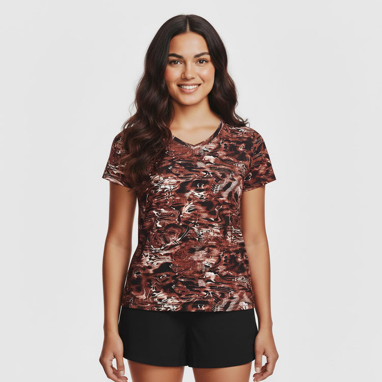 Under Armour Camiseta Deportiva Mujer Terracota Cuello en V