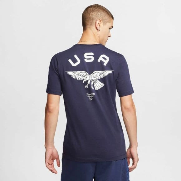 Nike Camiseta Deportiva Hombre Azul Espalda