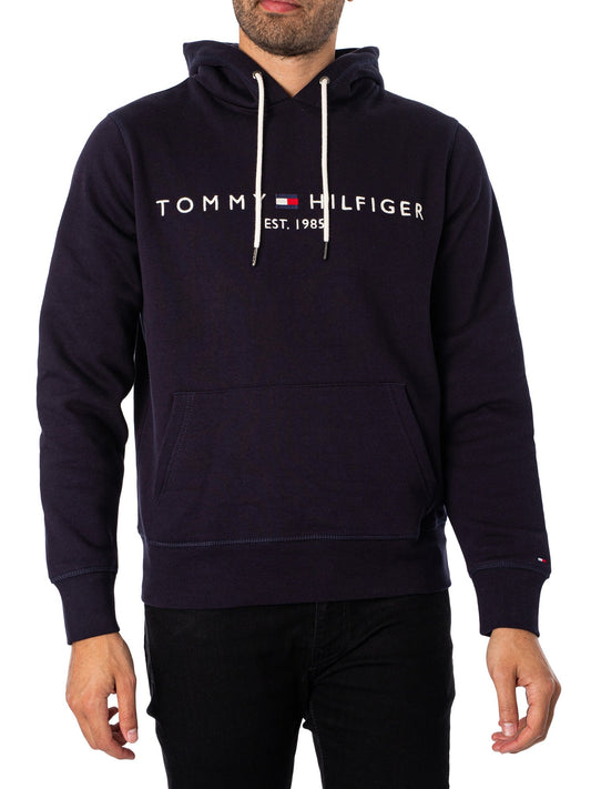 Tommy Suéter con Capucha Azul Marino Logo