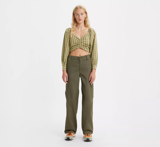 Levi's 94 Baggy Cargos Mujer Verde Frente