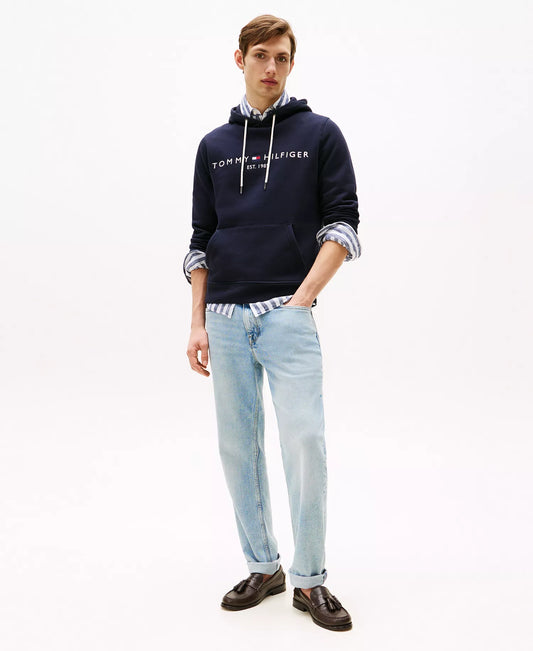 Tommy Hilfiger Suéter con Capucha Azul Logo