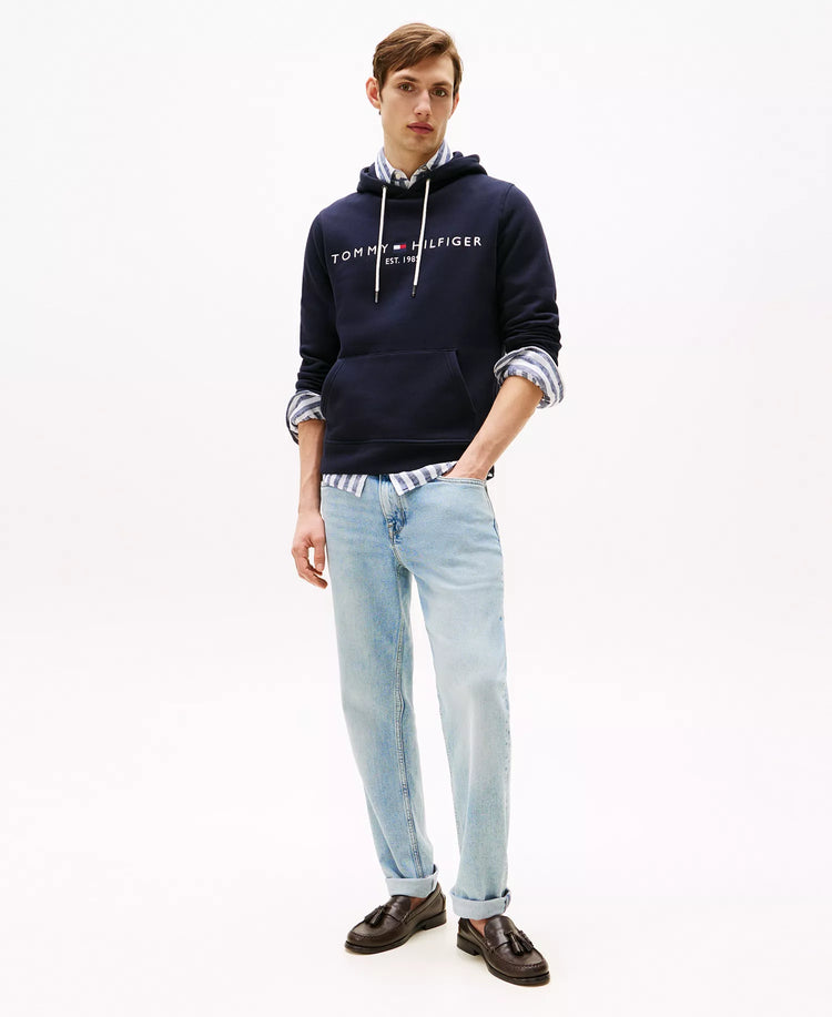Tommy Hilfiger Suéter con Capucha Azul Logo