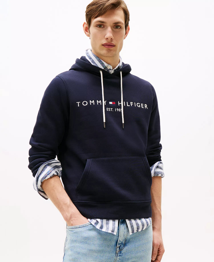 Tommy Hilfiger Suéter con Capucha Azul Logo