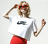 Nike Camiseta Deportiva Mujer Blanco Frente 