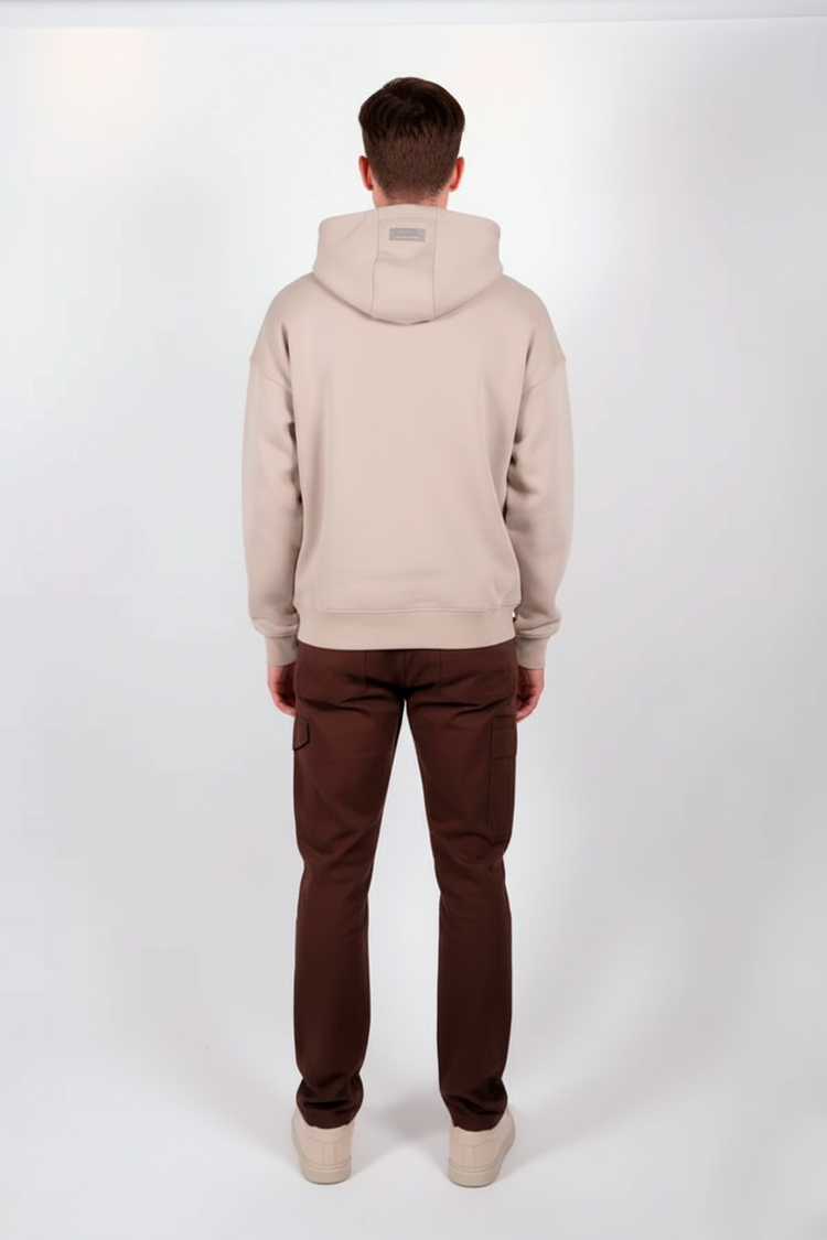 Brooklyn Hoodie Hombre Zip Beige