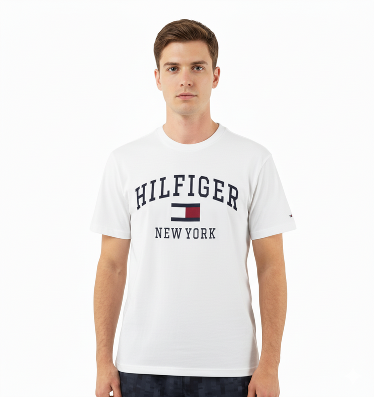 Tommy Hilfiger Camiseta con Logo Hombre NY Blanco