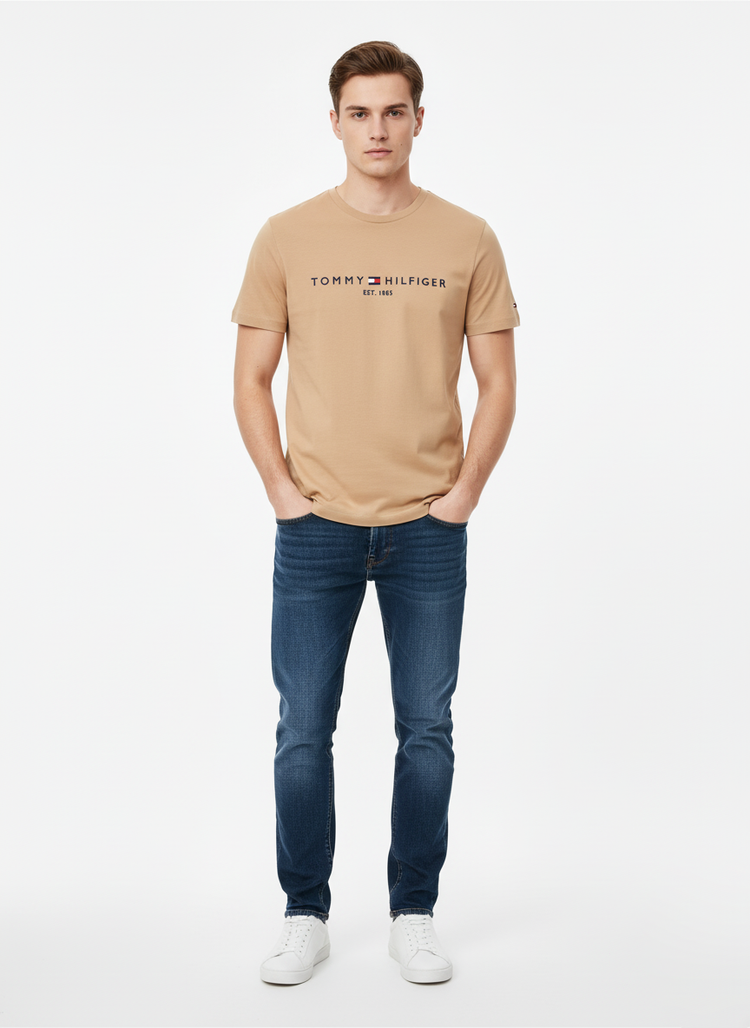 Tommy Hilfiger Camiseta con Logo Beige