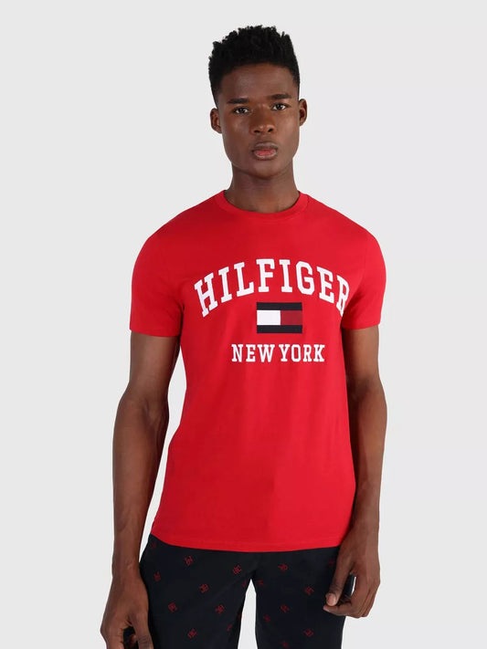 Tommy Hilfiger Camiseta con Logo NY Rojo