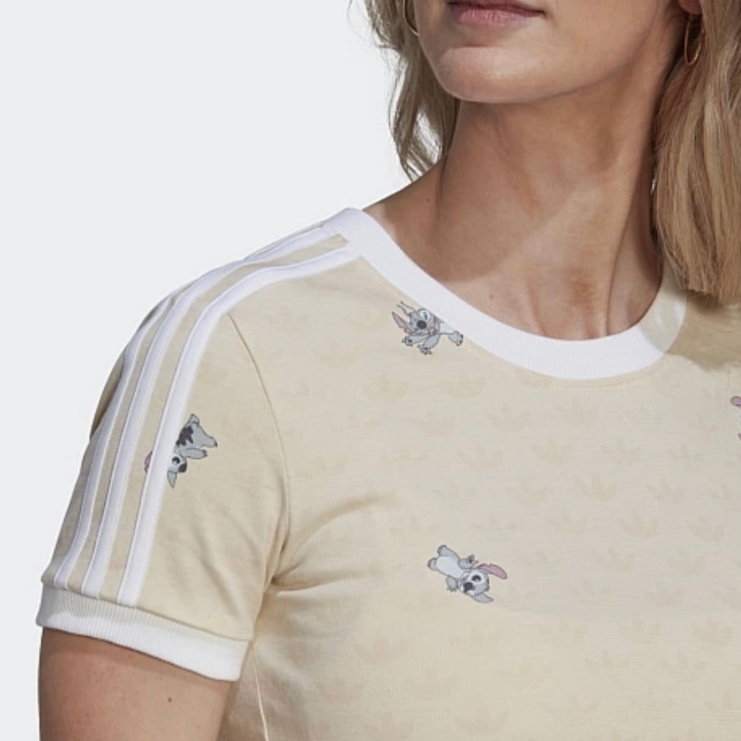 Adidas Camiseta Deportiva Mujer Beige Frente 