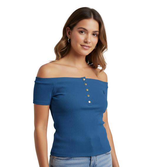 Guess Blusa Mujer Azul Oscuro