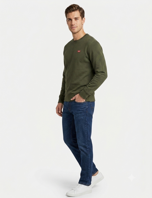 Levi's Sudadera de Cuello Redondo Hombre Verde oscuro