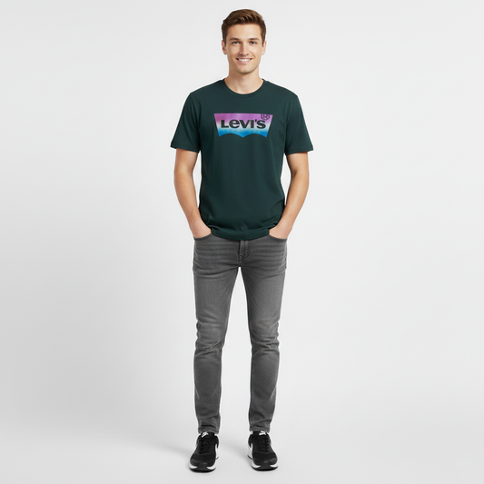 Levi’s Camiseta Hombre Celeste Verde Oscuro