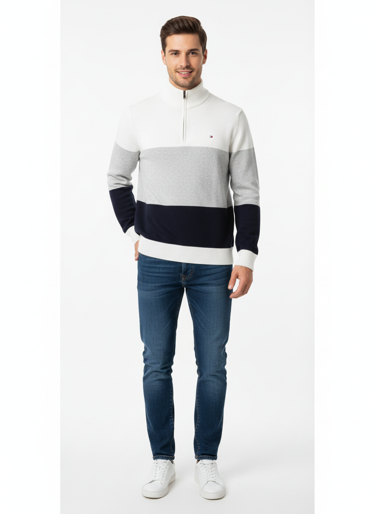 Tommy Hilfiger Suéter Hombre Blanco/Gris