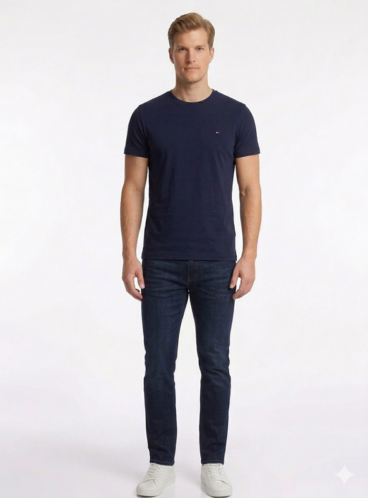 Tommy Hilfiger Camiseta Basica Hombre Azul Marino