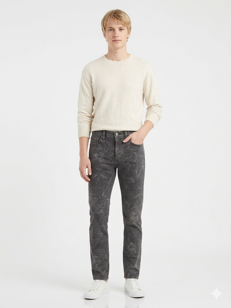 Levi’s 512 Slim Taper Jean para hombre Gris Diseño Floral