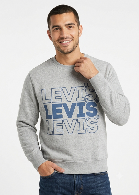 Levi's Sudadera de Cuello Redondo Hombre Gris