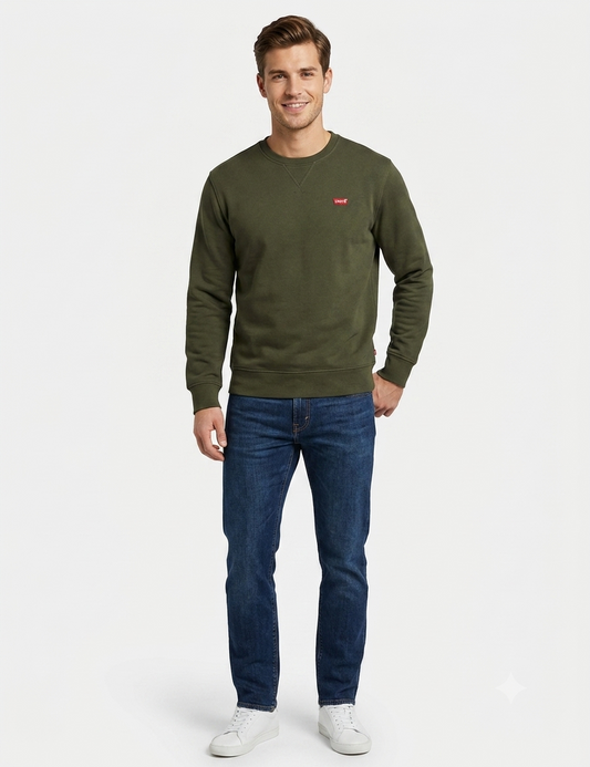 Levi's Sudadera de Cuello Redondo Hombre Verde oscuro