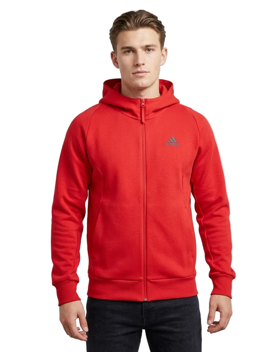 Adidas Hoodie Rojo Con Zip