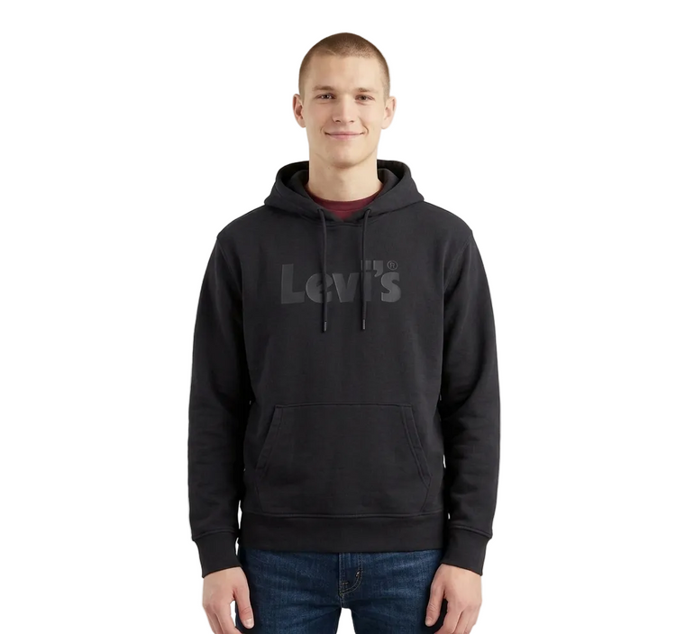 Levi`s Hoddie Negro Con Capucha